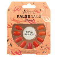 Technic False Nails - Almond Coral Rainbow (6pcs) (21149) (£1.48/each) T/NAIL- 27