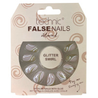 Technic False Nails - Almond Glitter Swirl (6pcs) (21169) (£1.48/each) T/NAIL-34