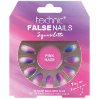 Technic False Nails - Squareletto Pink Haze (6pcs) (21175) (£1.53/each) T/NAIL-40