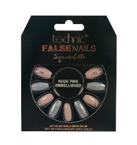 Technic False Nails - Squareletto, Nude Pink (6pcs) (29141) (£1.78/each) T/Nail-13