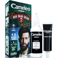 Delia Cameleo Men Hair Color Cream for Hair, Beard & Moustache - 4.0 Medium Brown (5846) E/13