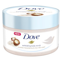 Dove Crushed Macadamia & Rice Milk Scent Exfoliating Body Scrub - 225ml (7054), Dove B/28