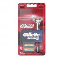 Gillette Sensor 3 Men's Razor + 6 Refills - Red Edition (9067)