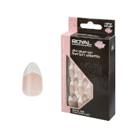 Royal 24 Glue-On Nails - French Stiletto (6pcs) (NNAI156) (£1.25/each) Royal.N/25