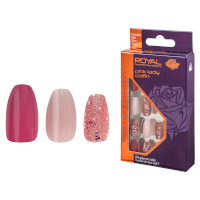 Royal Prestige Collection 24 Glue-On Nail Tips - Pink Lady Coffin (6pcs) (NNAI320) (£1.69/each) Royal.F/30