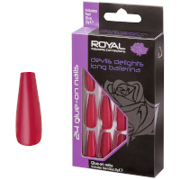 Royal 24 Glue-On Nail Tips - Devils Delights Long Ballerina (6pcs) (NNAI352) (£1.38/each) Royal.F/17