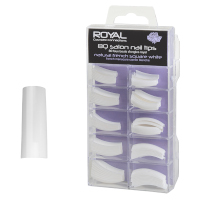 Royal 80 Salon Nail Tips - Natural French Square White (6pcs) (NNAI358) (£1.44/each) Royal.F/28