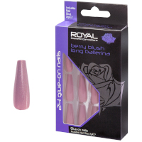 Royal 24 Glue-On Nails - Berry Blush Long Ballerina (6pcs) (NNAI382) (£1.37/each) Royal.F/29