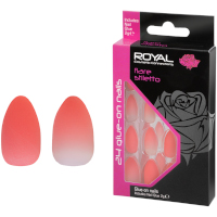 Royal 24 Glue-On Nails - Flare Stiletto (6pcs) (NNAI401) (£1.37/each) N/3