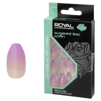 Royal 24 Glue-On Nails - Sugared Lilac Coffin (6pcs) (NNAI408) (£1.37/each) Royal. N/1