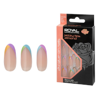 Royal 24 Glue-On Nails - Jazzy Tips Almond (6pcs) (NNAI413) (£1.37/each) N/6