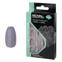 Royal 24 Glue-On Nails - Tone It Down Coffin (6pcs) (NNAI418) (£1.25/each) N/7