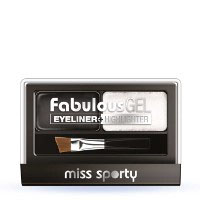 Miss Sporty Fabulous Gel Eyeliner + Highlighter (3pcs) 001 Black & White (£0.50/each) (6420) R10