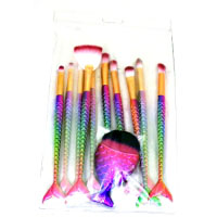 Yurily Mermaid 11pc Make-Up Brush Set - Rainbow (3805) LILYZ/72