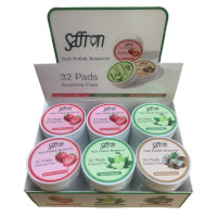 Saffron Fruit Scented Acetone Free Nail Polish Remover Pads (24pcs) (£0.38/each) (8683) B-35