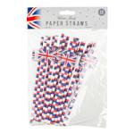 Union Jack Printed Paper Straws - 20 Pack (0174) (0.05/each) (PAR-5017)