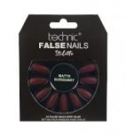 Technic False Nails - Stiletto, Matte Burgundy (6pcs) (29135) (£1.08/each) T/Nail-8