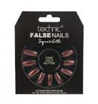 Technic False Nails - Squareletto, Rose Gold Glitter (6pcs) (29137) (£1.48/each) T/Nail-10