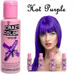 Crazy Color Semi Permanent Hair Color Cream 100ml - Hot Purple (4pcs) (£2.29/each) CC1