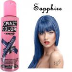 Crazy Color Semi Permanent Hair Color Cream 100ml - Sapphire (4pcs) (£2.29/each) CC17