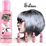 Crazy Color Semi Permanent Hair Color Cream 100ml - Silver (4pcs) (£2.29/each) CC/3